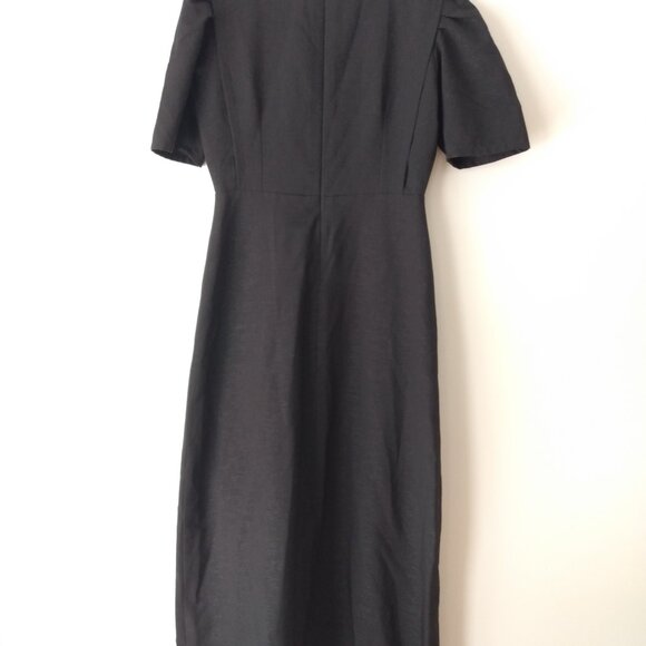 Amish Mennonite Cape Dress 38.5"B 29.5"W Handmade Modest Black Metallic Sparkle - Picture 9 of 10
